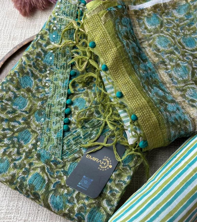 Verdant Grace Kota Doriya - Emerald Green