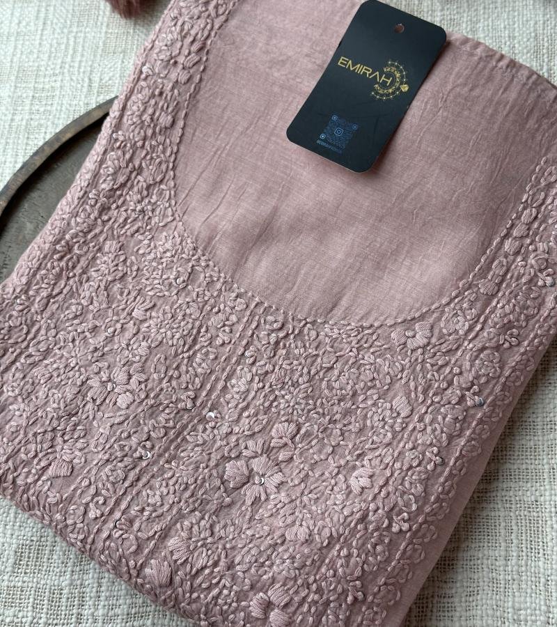 Timeless Mul Chanderi Elegance - Rose Pink