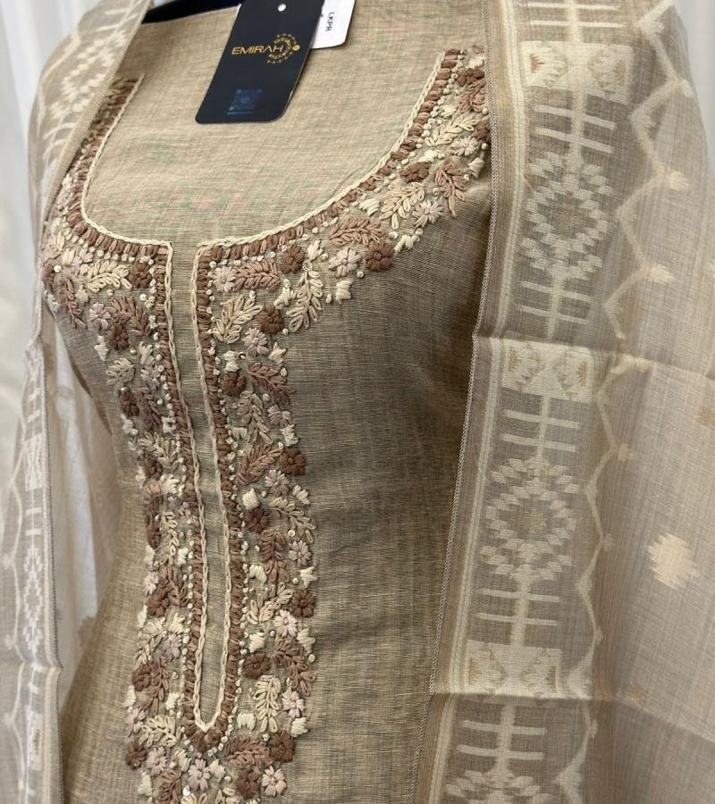 Jamdani Grace Chanderi Suit - Gold