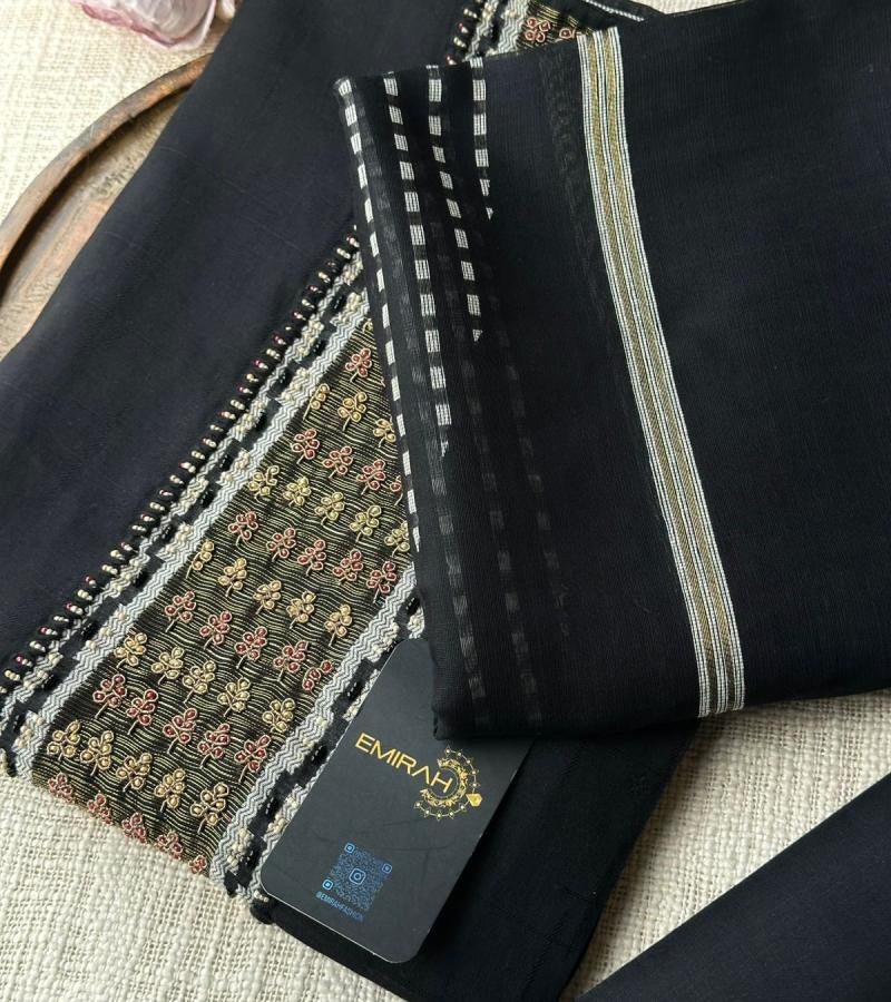 Classic Chanderi Suit - Jet Black