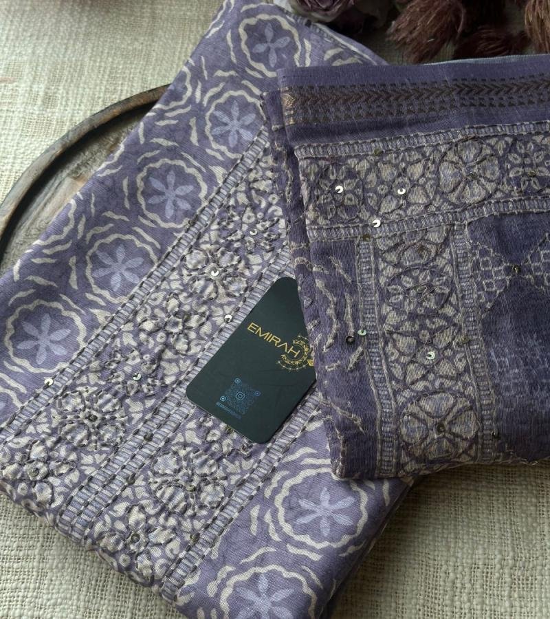 Semi Tussar Suit - Mixed Colors