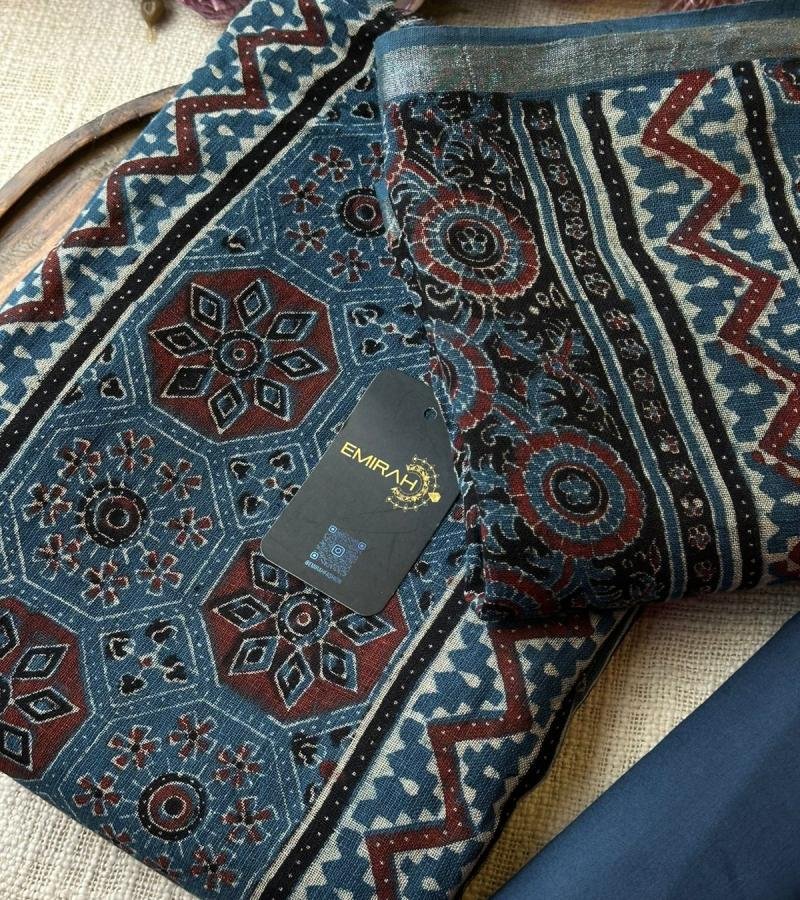 Earthy Elegance, Timeless Ajrakh - Royal Blue
