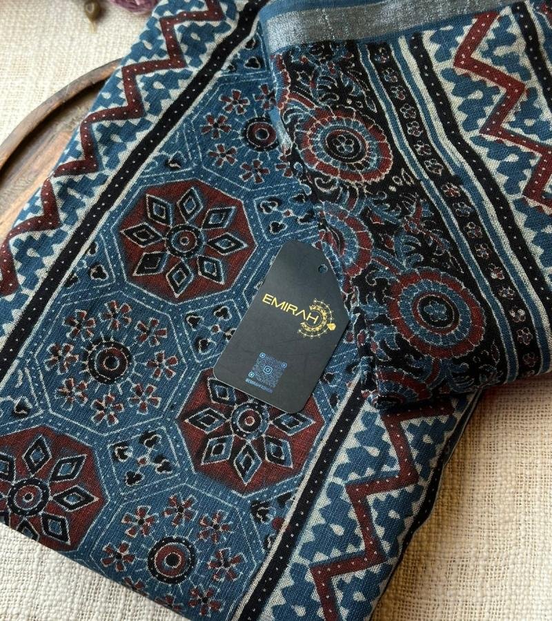 Earthy Elegance, Timeless Ajrakh - Royal Blue