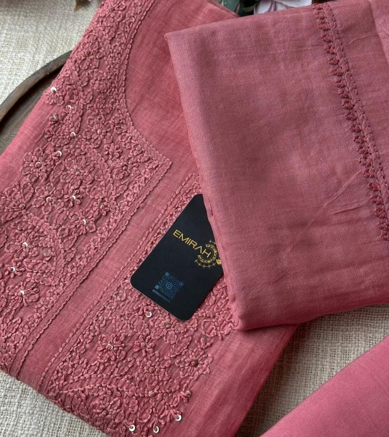 Timeless Elegance in Mul Chanderi - Rose Pink