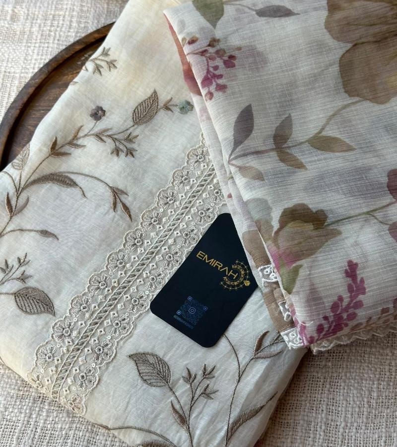 Elegant Mul Chanderi Suit with Floral Embroidery - Mixed Colors