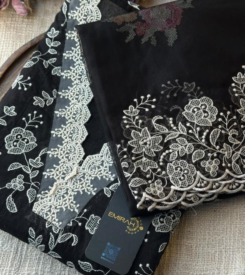 Elegant Net Kota Suit Set - Jet Black