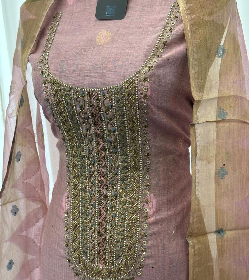 Chanderi with Jamdani Weaving - Mixed Colors
