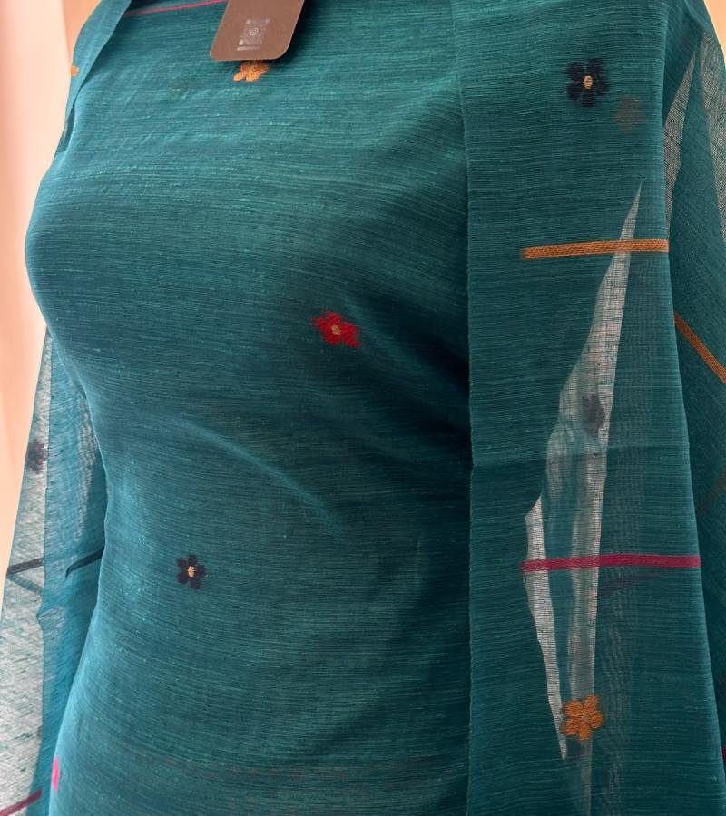 Chanderi with Jamdani Weaving ✨ - Mixed Colors