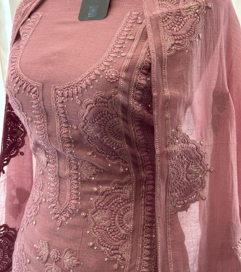 Mul Chanderi Floral Grace  - Mixed Colors