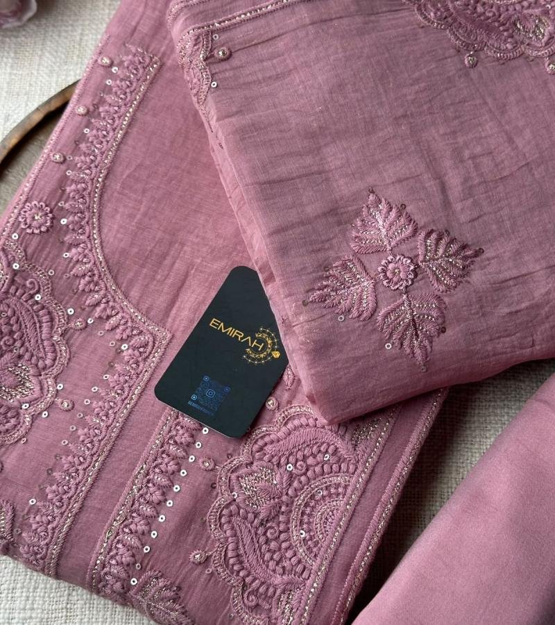 Mul Chanderi Floral Grace  - Mixed Colors