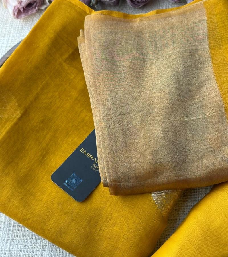  Mustard Mul Chanderi Suit Set - Mixed Colors