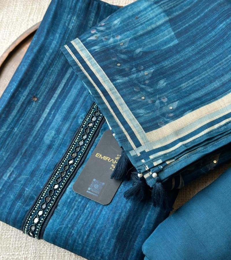 Blue Kota Chanderi Suit - Royal Blue