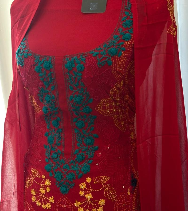 Georgette Embroidered Suit - Mixed Colors