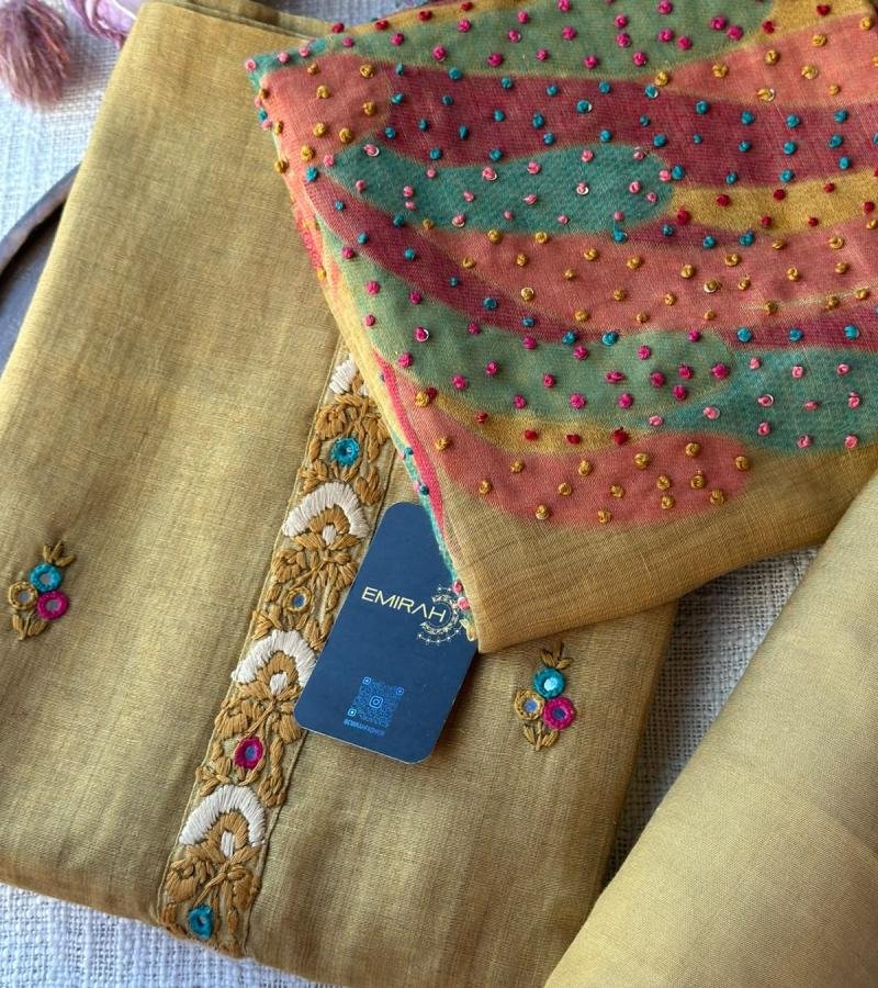 Chanderi with Jamdani Weaving - Mixed Colors