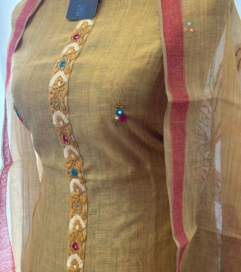 Chanderi with Jamdani Weaving - Mixed Colors
