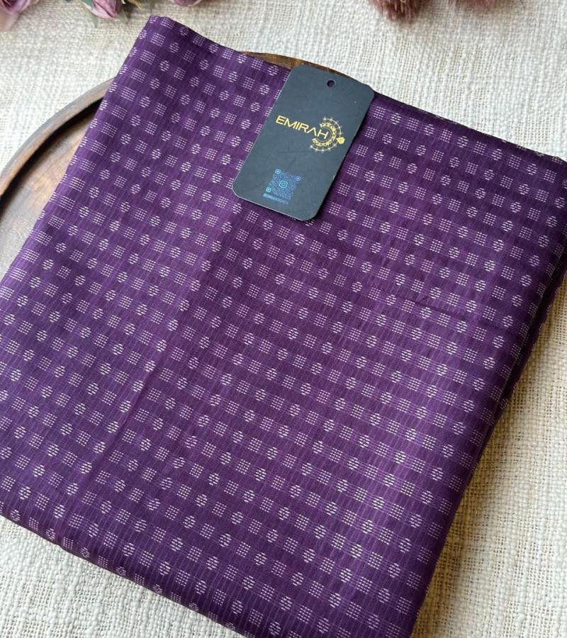 Purple Tussar Silk Suit  - Mixed Colors