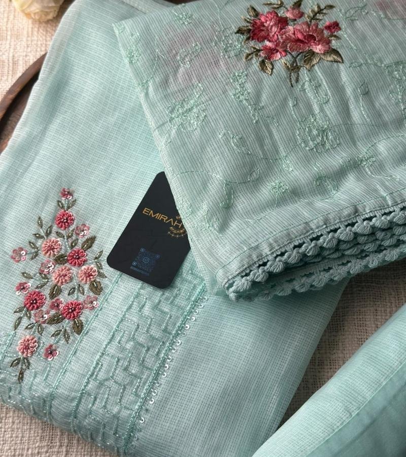 Kota Silk Embroidered Salwar Suit - Mixed Colors