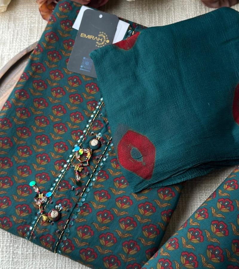  Cotton Floral Printed Salwar Suit - Mixed Colors