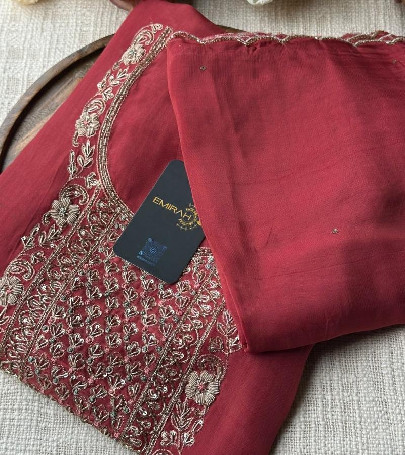 Organza Embroidered Salwar Suit  - Mixed Colors