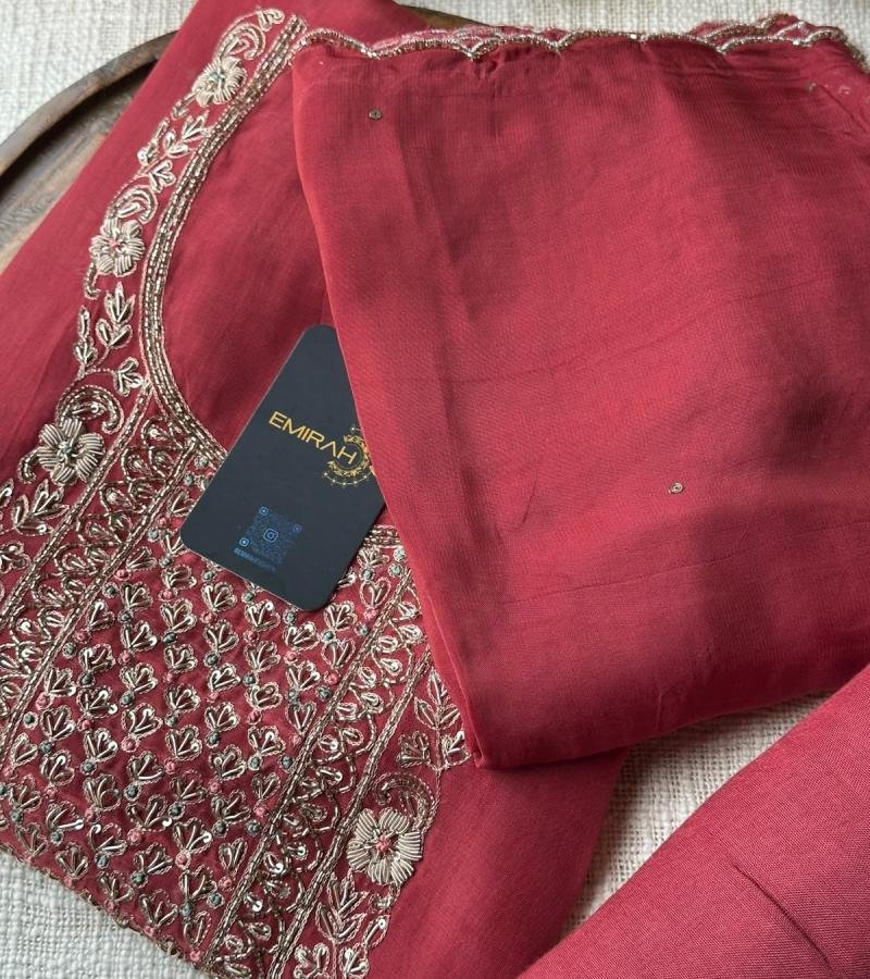Organza Embroidered Salwar Suit  - Mixed Colors