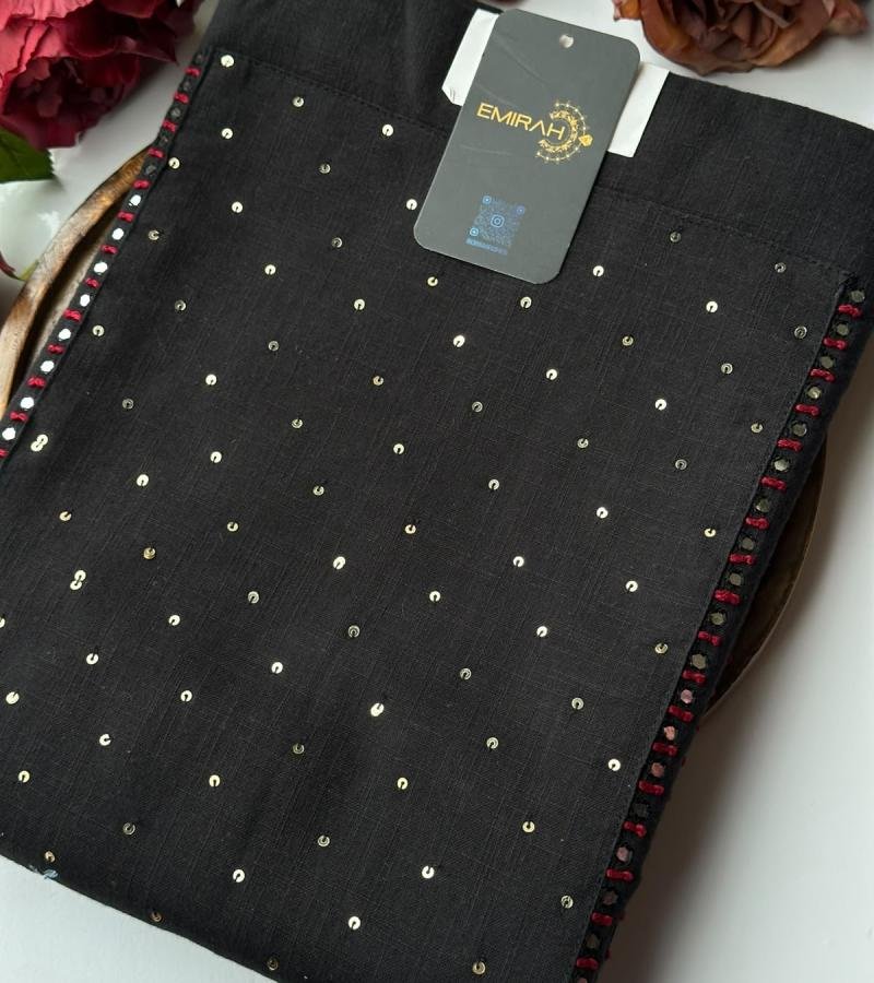 Midnight Charm – Elegant Cotton Suit  - Jet Black