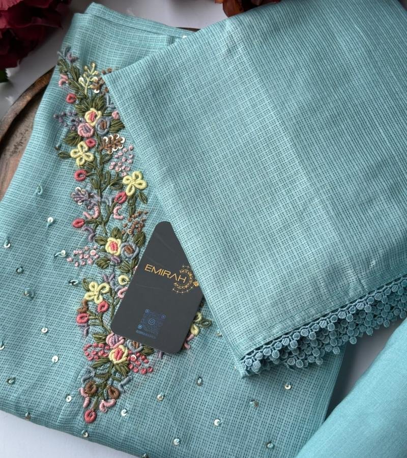 Aqua Elegance – Kota Silk Suit - Mixed Colors