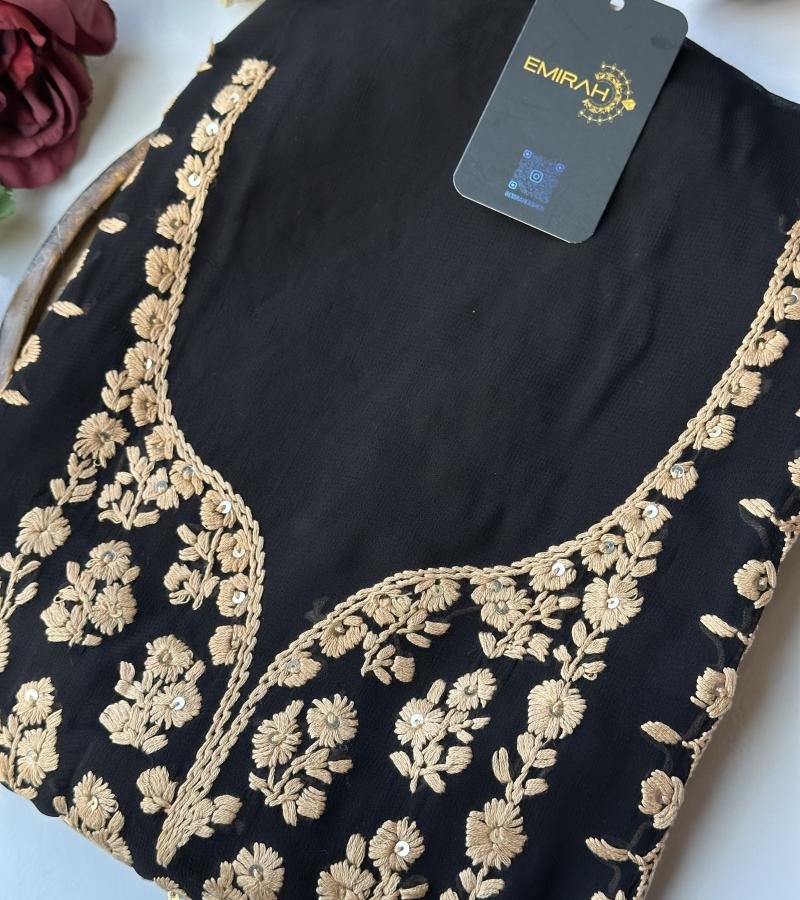  Elegant Black Georgette Suit - Jet Black