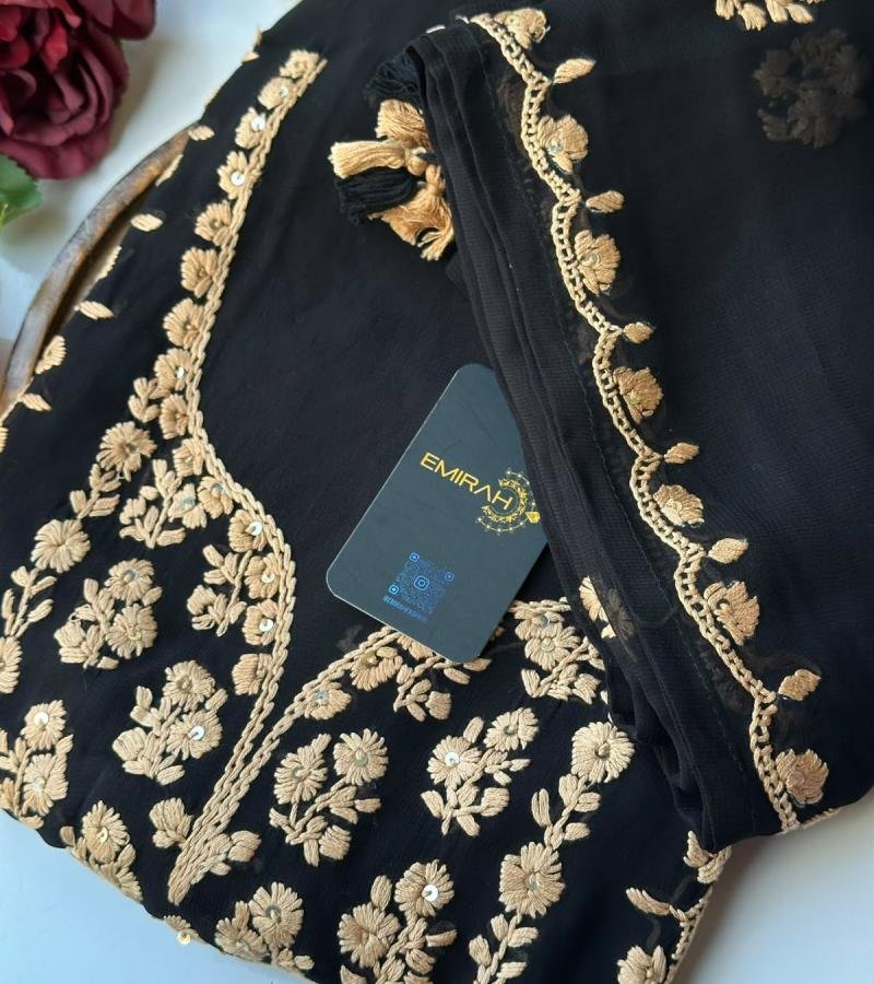  Elegant Black Georgette Suit - Jet Black