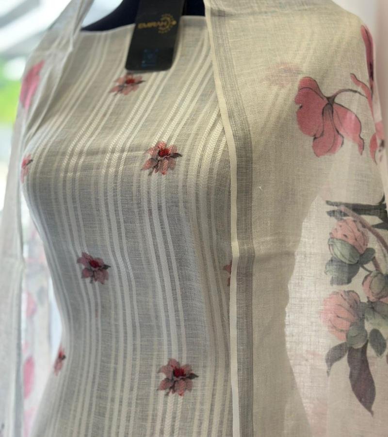 Pure Linen Unstitched Salwar Suit - Mixed Colors