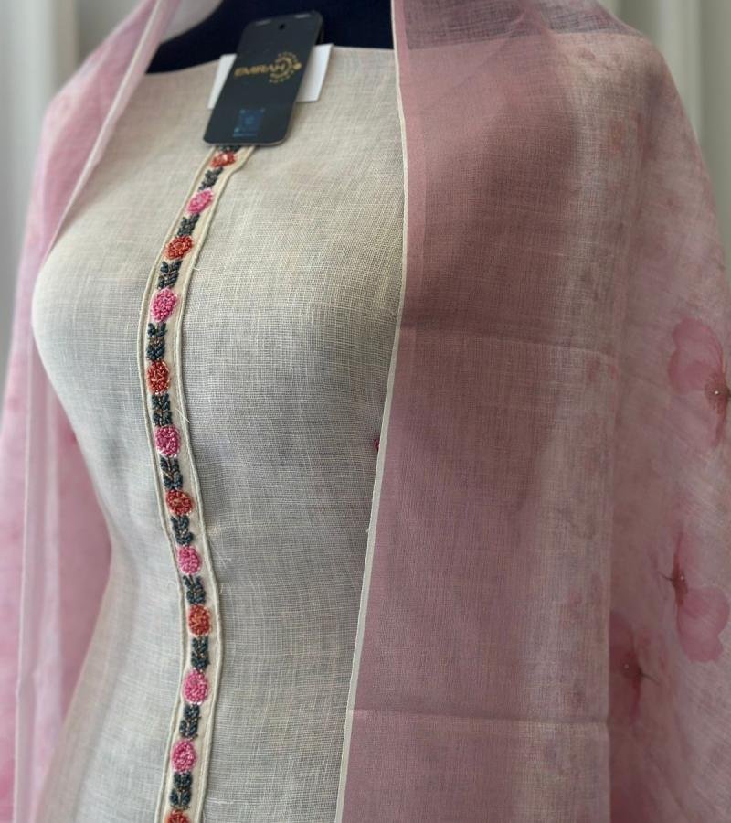 Semi Linen Unstitched Salwar Suit - Mixed Colors