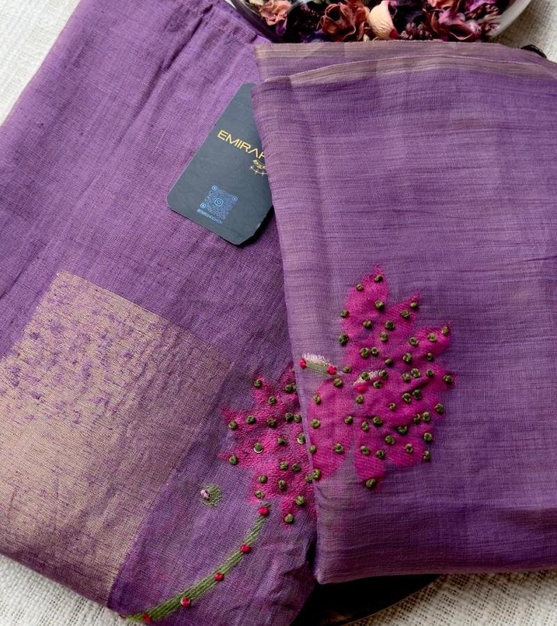 Chanderi Silk with Jamdani Weaving Suit - Mixed Colors