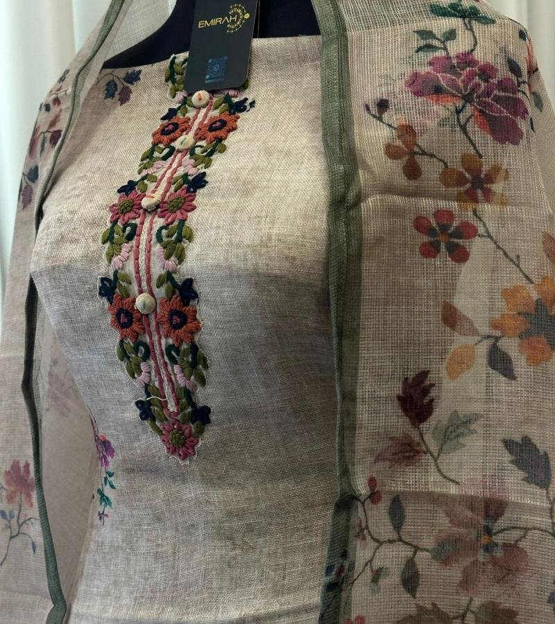 Semi Linen Unstiched Salwar Suit - Mixed Colors