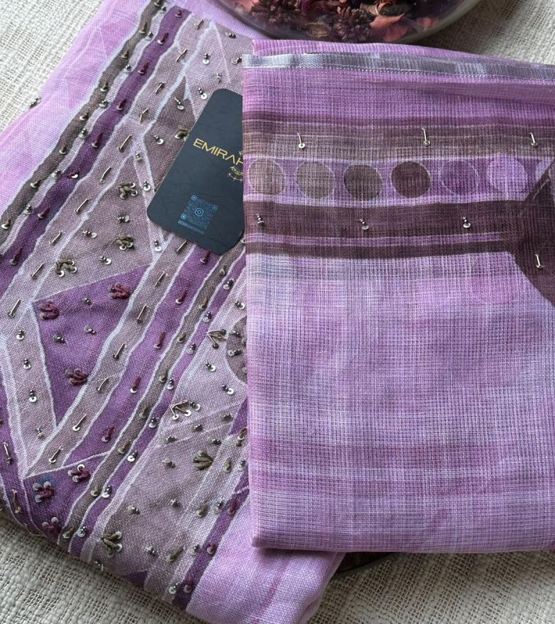 Semi Linen Unstitched Suit - Mixed Colors