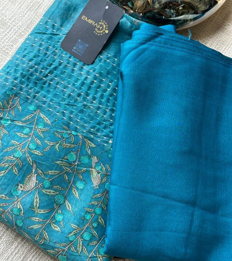 Maheswari Silk Unstitched Suit - Mixed Colors