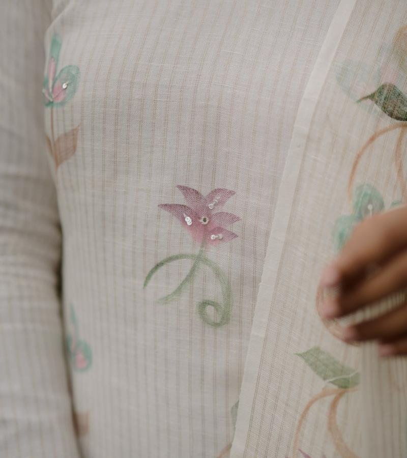 Effortless Grace in Hand-Painted Linen - Mixed Colors