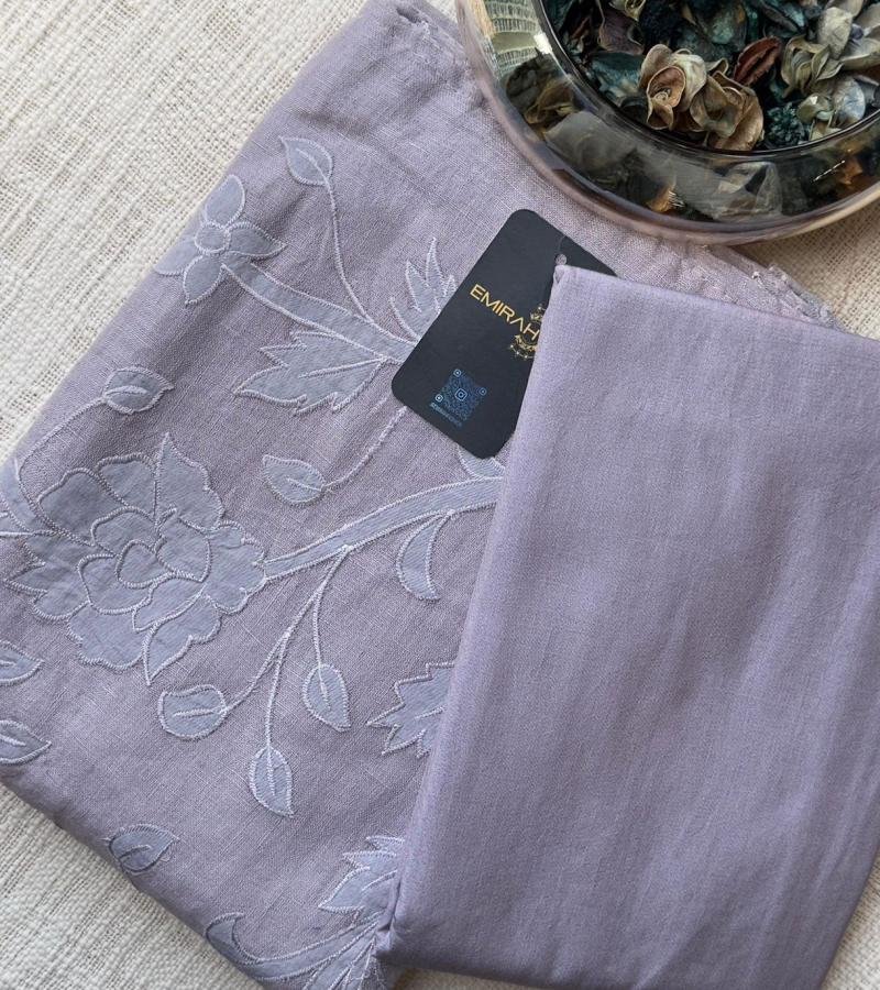 Elegant Lavender  Linen Suit with Silk Bottom - Mixed Colors