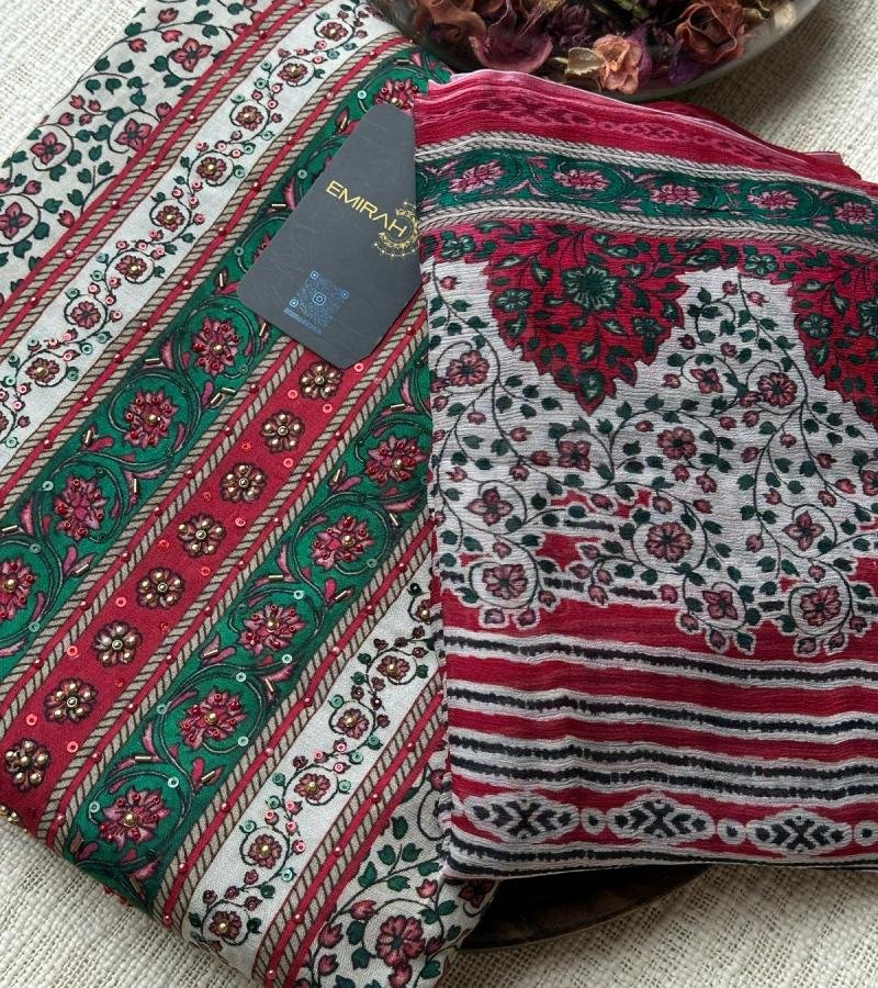 Vibrant Muslin Silk Suit - Mixed Colors