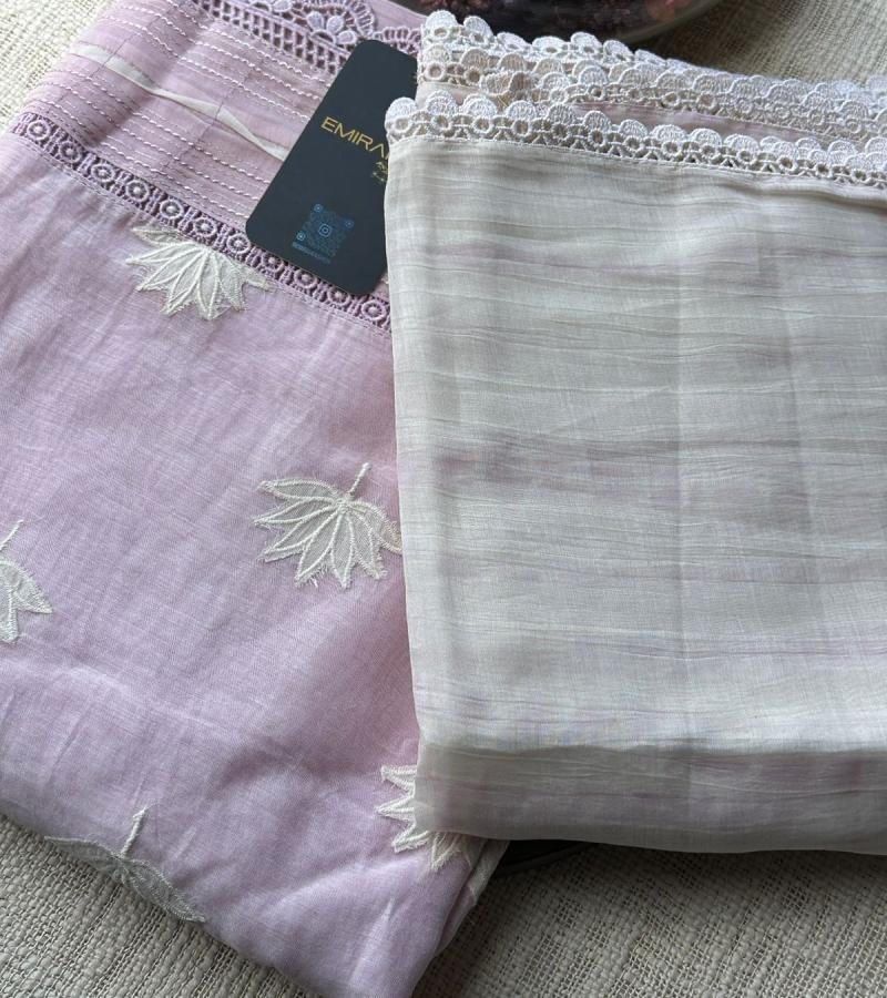 Pastel pink mul chanderi suit - Mixed Colors