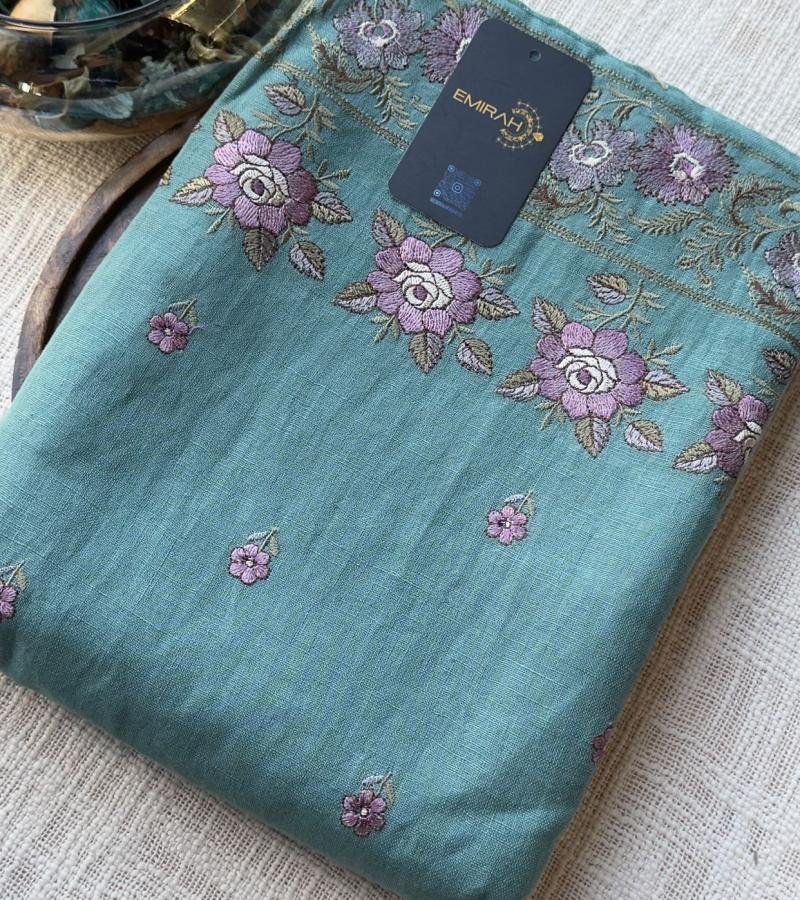 Embroidered Linen Suit - Mixed Colors