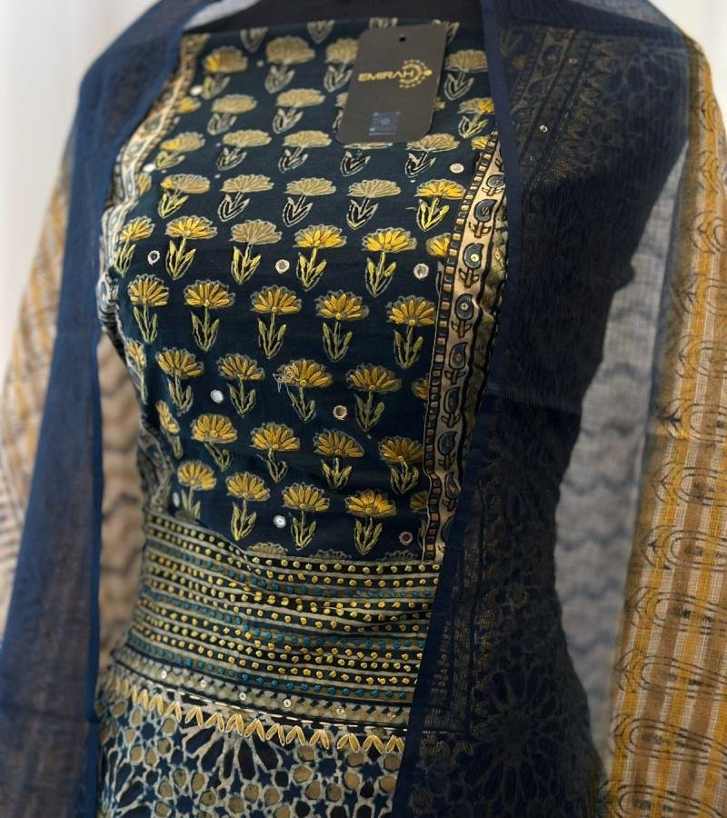 Handloom Cotton Suit Set with Kota Dupatta - Mixed Colors