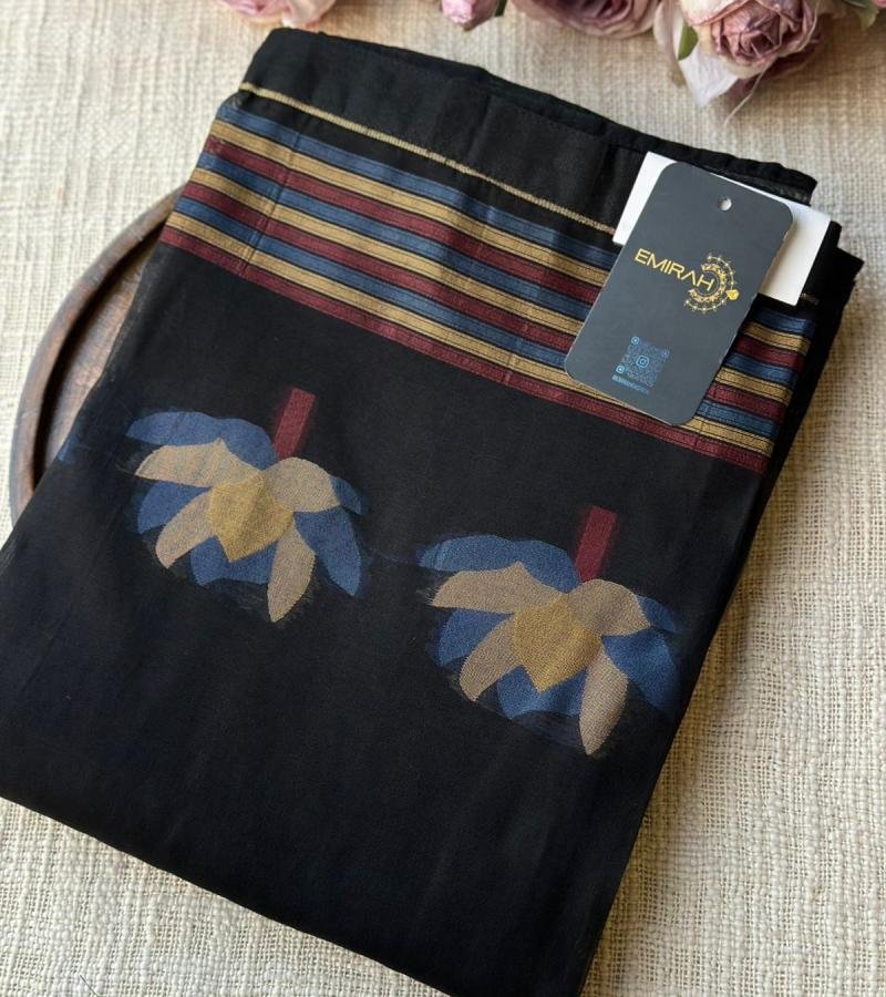 Intricate Jamdani Chanderi Silk Suit - Silver