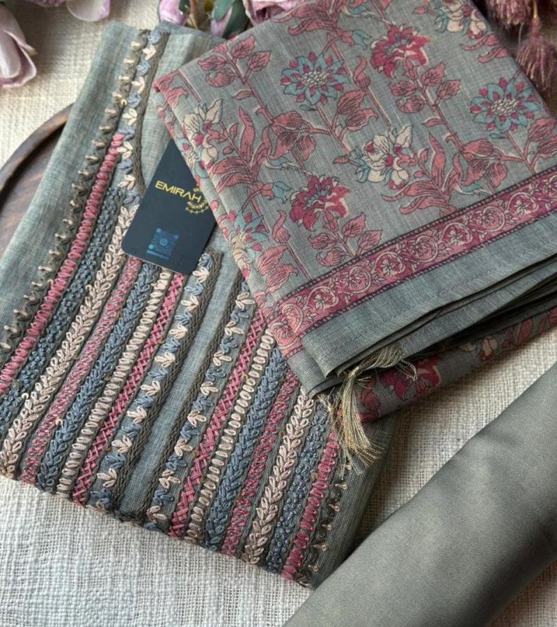 Lustrous Floral Tissue Linen Suit - Jet Black