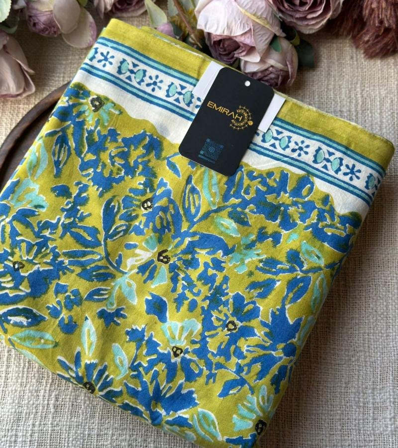 Cotton Hand block printed suit - Rose Pink