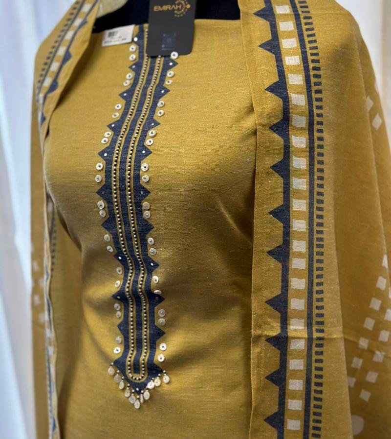 Minimalist Chanderi Elegance  - Ruby Red