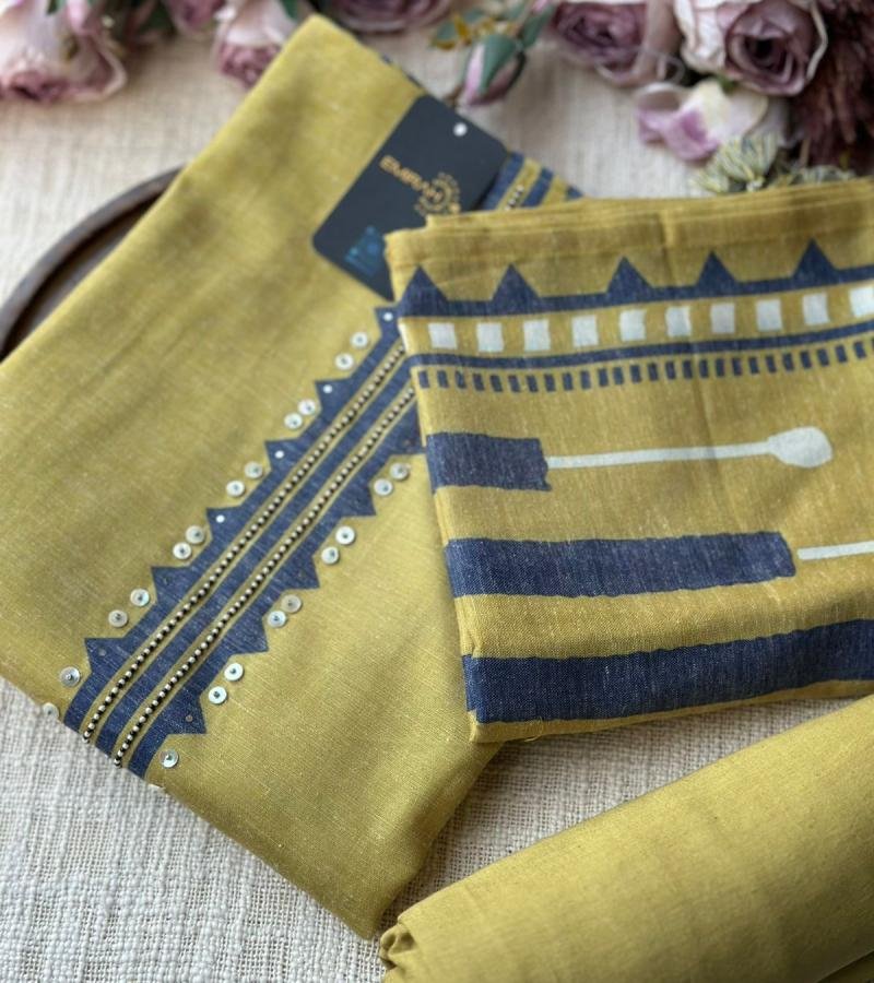 Minimalist Chanderi Elegance  - Ruby Red