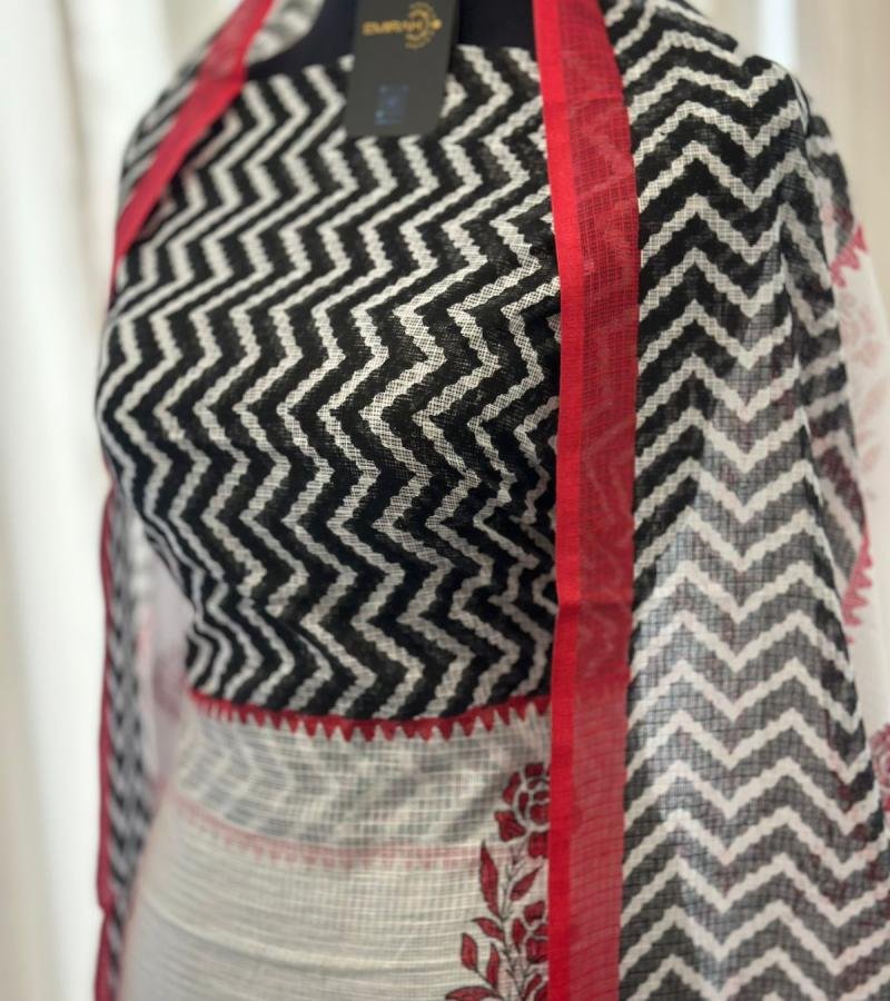 Chic Geometric Kota Doriya Suit - Royal Blue