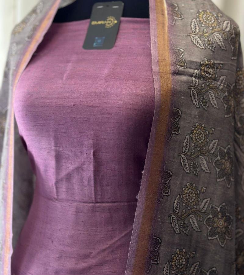 Russian Silk Unstitched Salwar Suit - Ruby Red