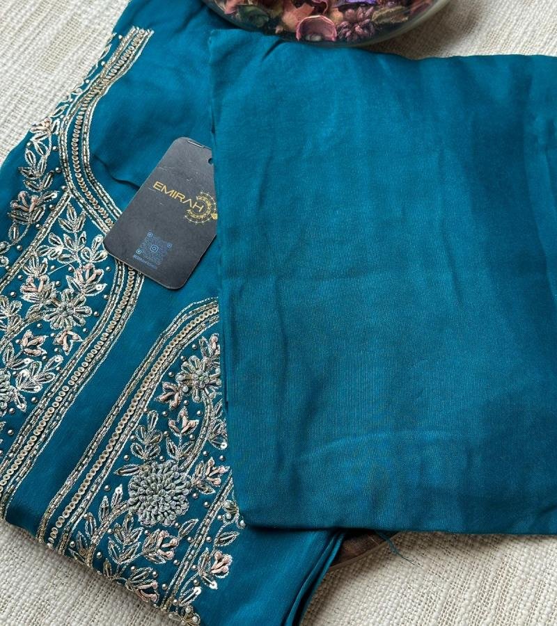 Chinnon Silk Unstitched Salwar Suit - Mixed Colors