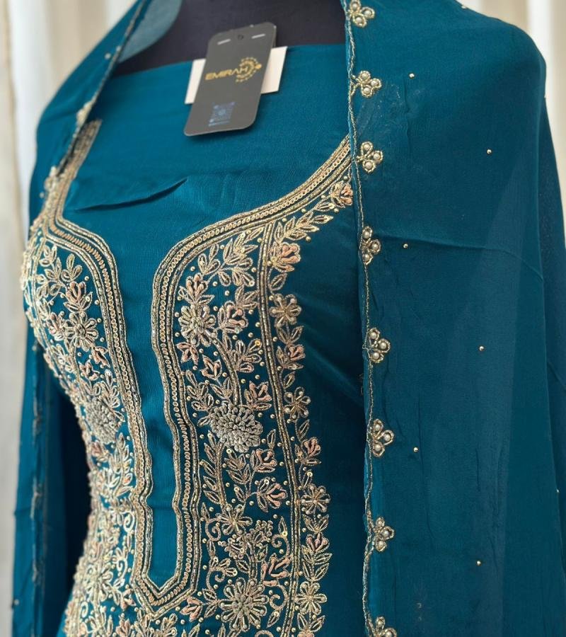 Chinnon Silk Unstitched Salwar Suit - Mixed Colors