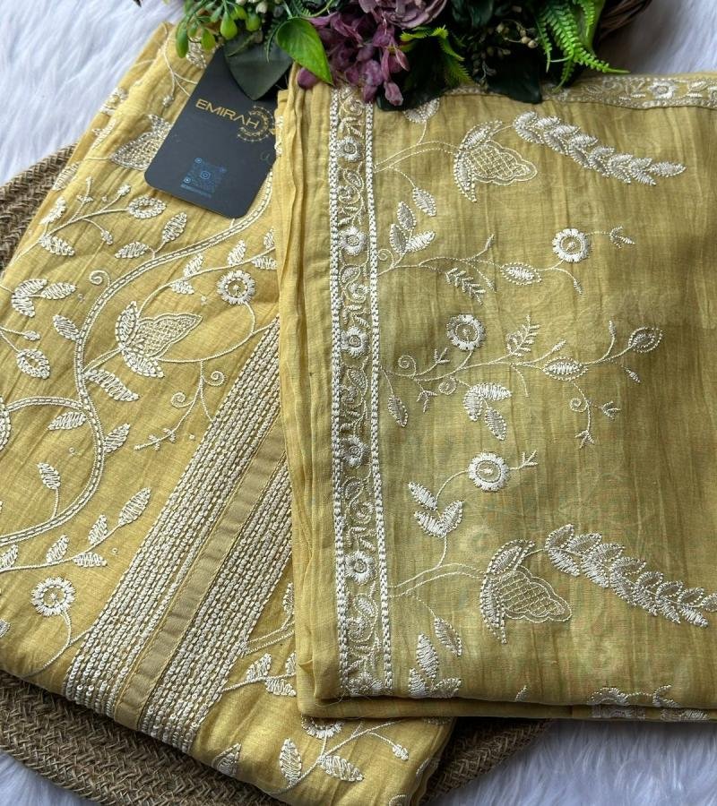 Graceful Mul Chanderi Suit with Delicate Embroidery - Mixed Colors